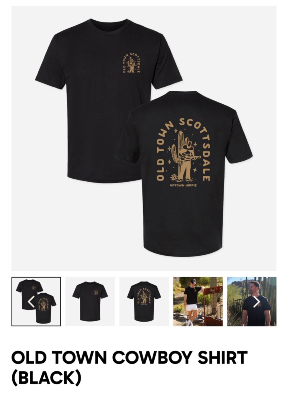 NWOT Old Town Scottsdale Cowboy Graphic Tee - Black